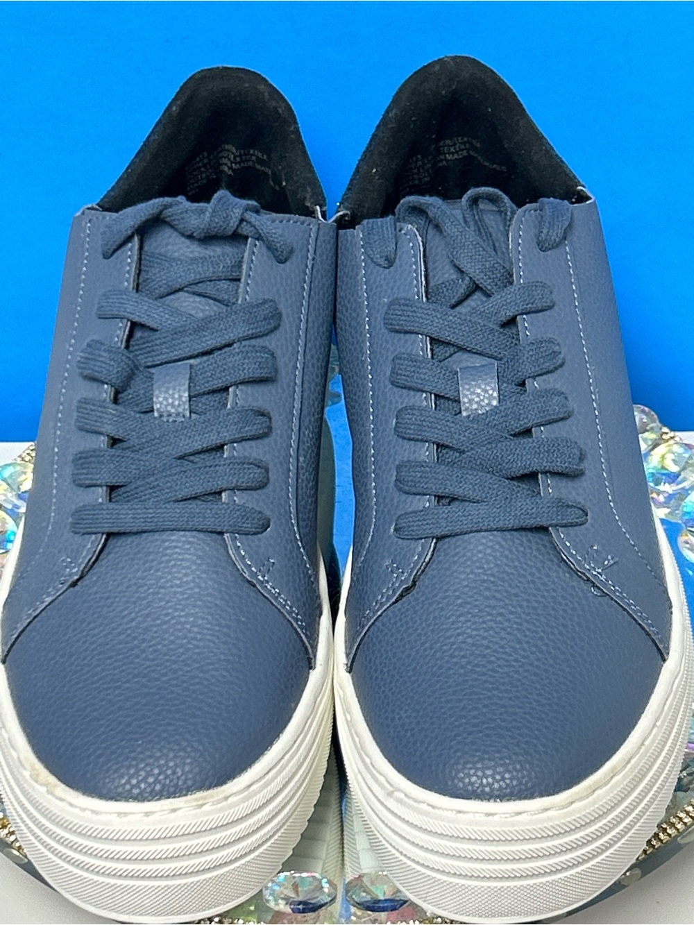 Joy Navy Blue Lace-Up Platform Sneakers Size 9